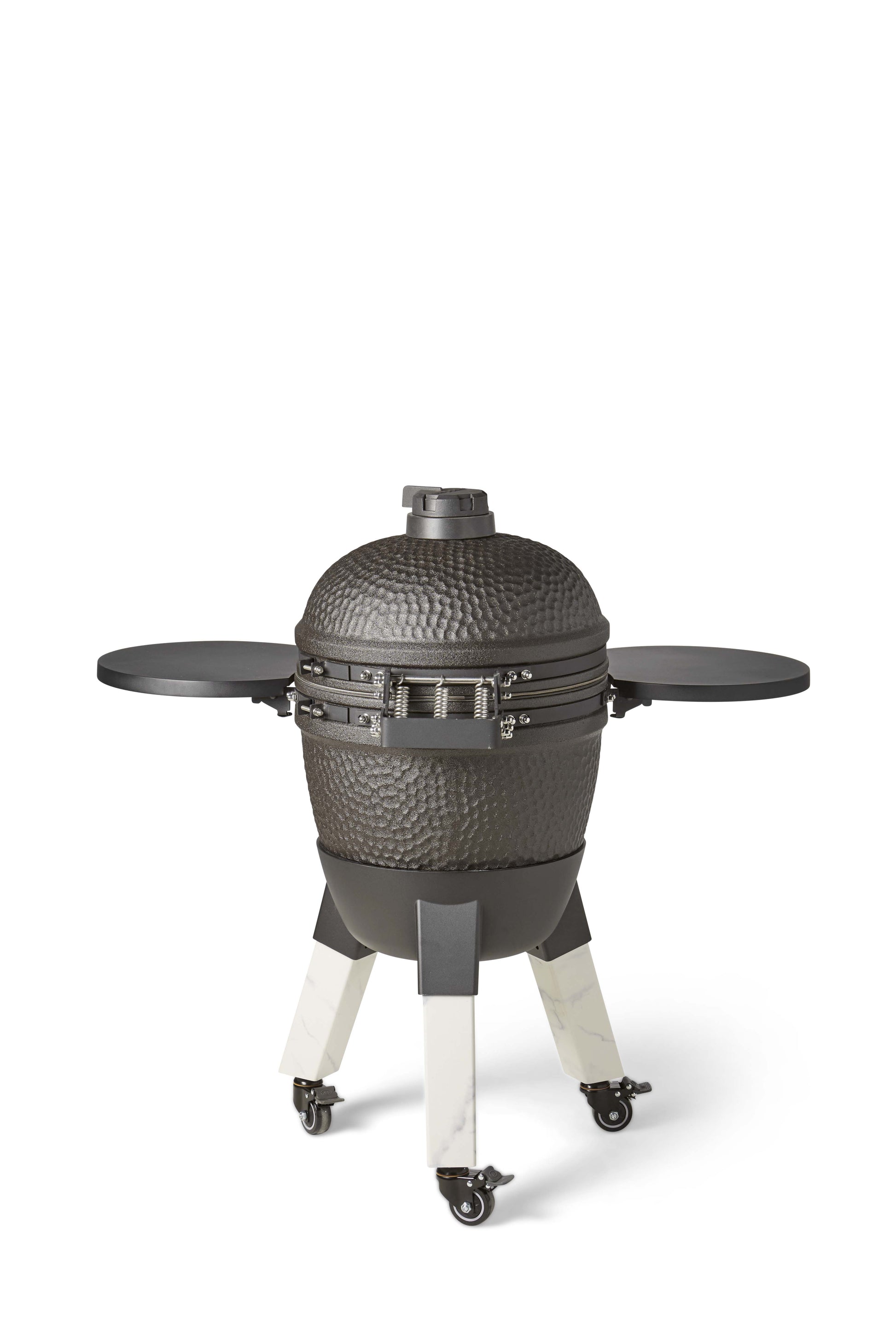 Kamado Moddern Special black, incl zijtafeltjes, aluminium marmerlook poten én wieltjes