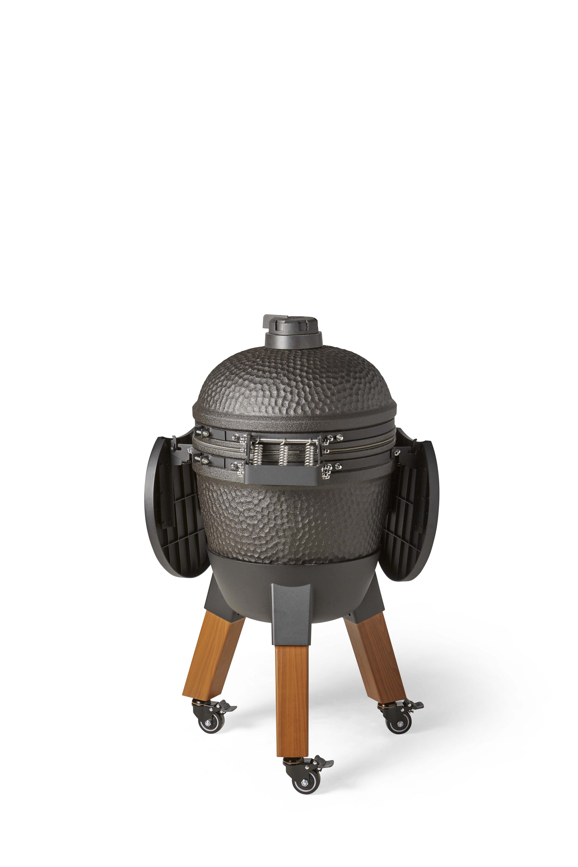 Kamado Moddern Special black, incl zijtafeltjes, aluminium houtlook poten én wieltjes
