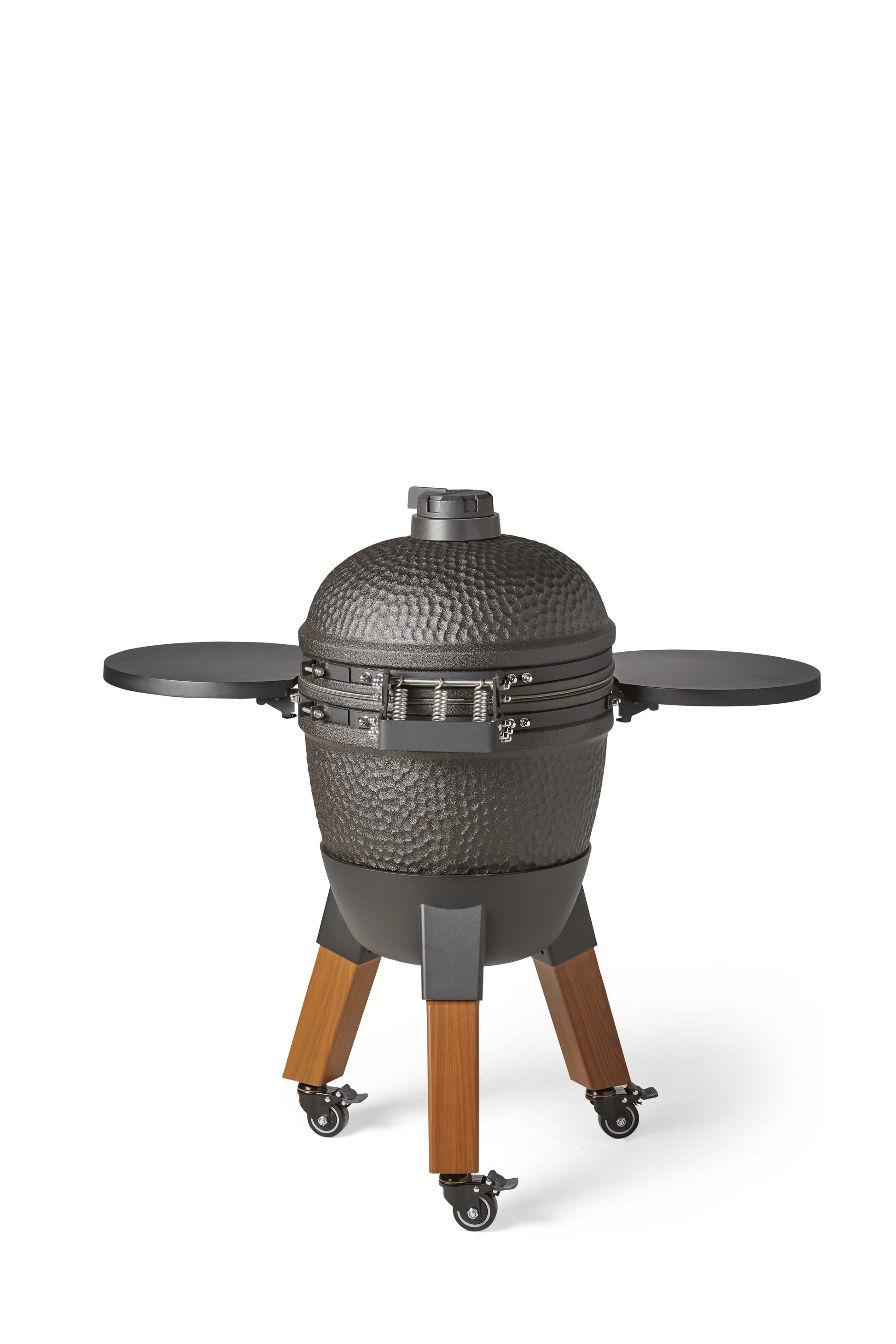 Kamado Moddern Special black, incl zijtafeltjes, aluminium houtlook poten én wieltjes