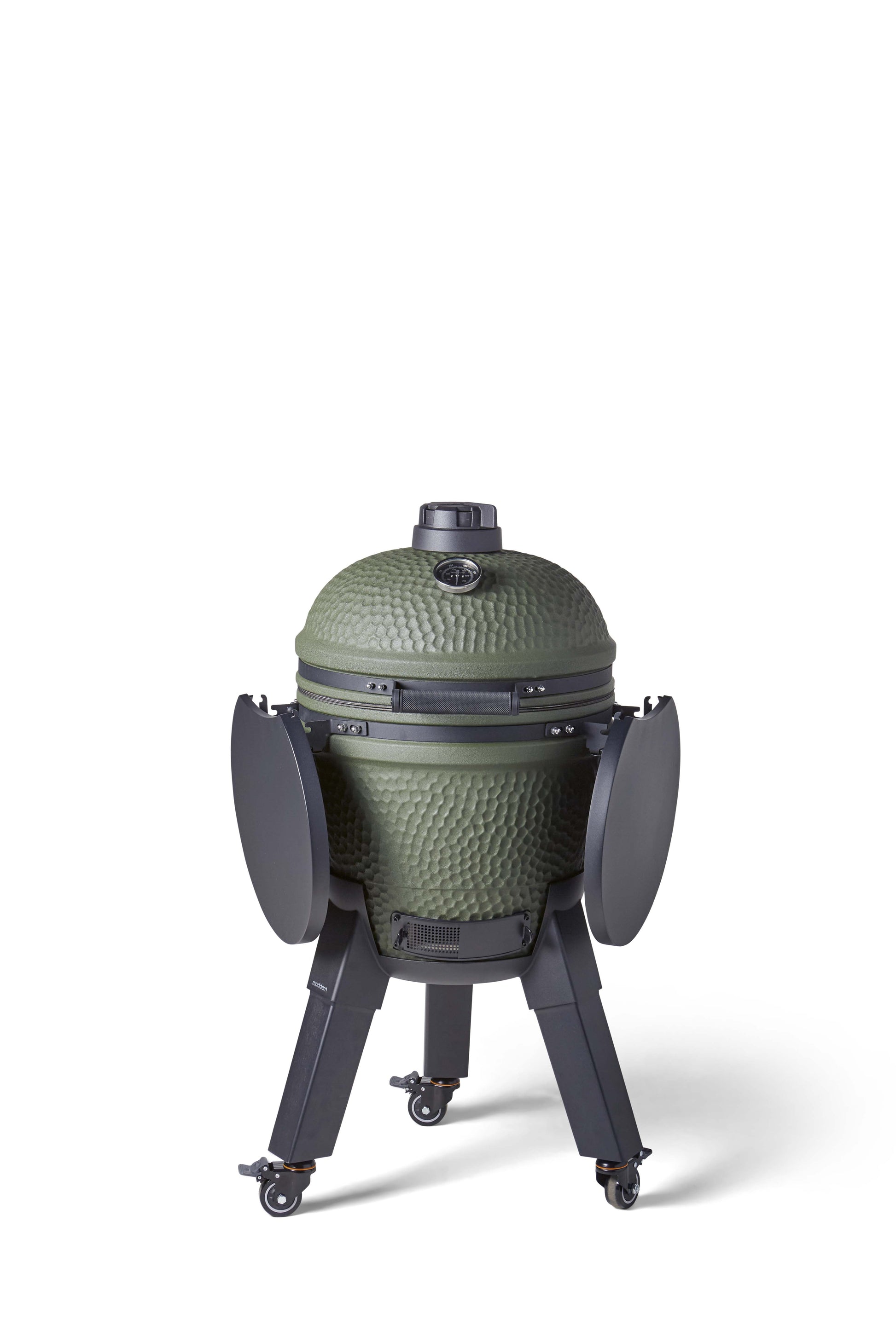 Kamado Moddern Complete Green, incl zijtafels, aluminium poten én wieltjes