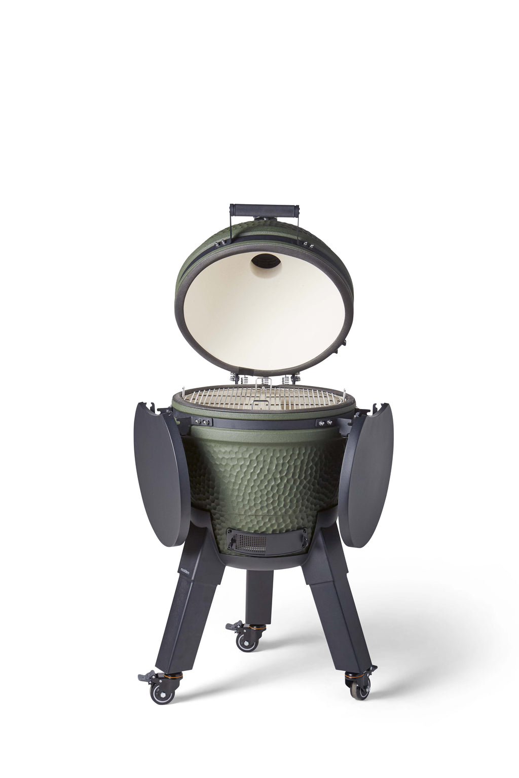 Kamado Moddern Complete Green, incl zijtafels, aluminium poten én wieltjes