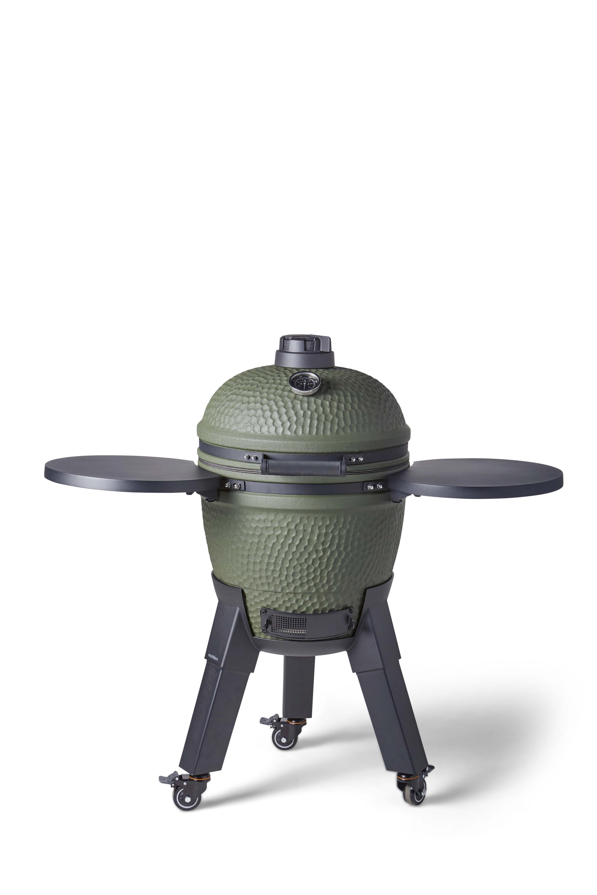 Kamado Moddern Complete Green, incl zijtafels, aluminium poten én wieltjes
