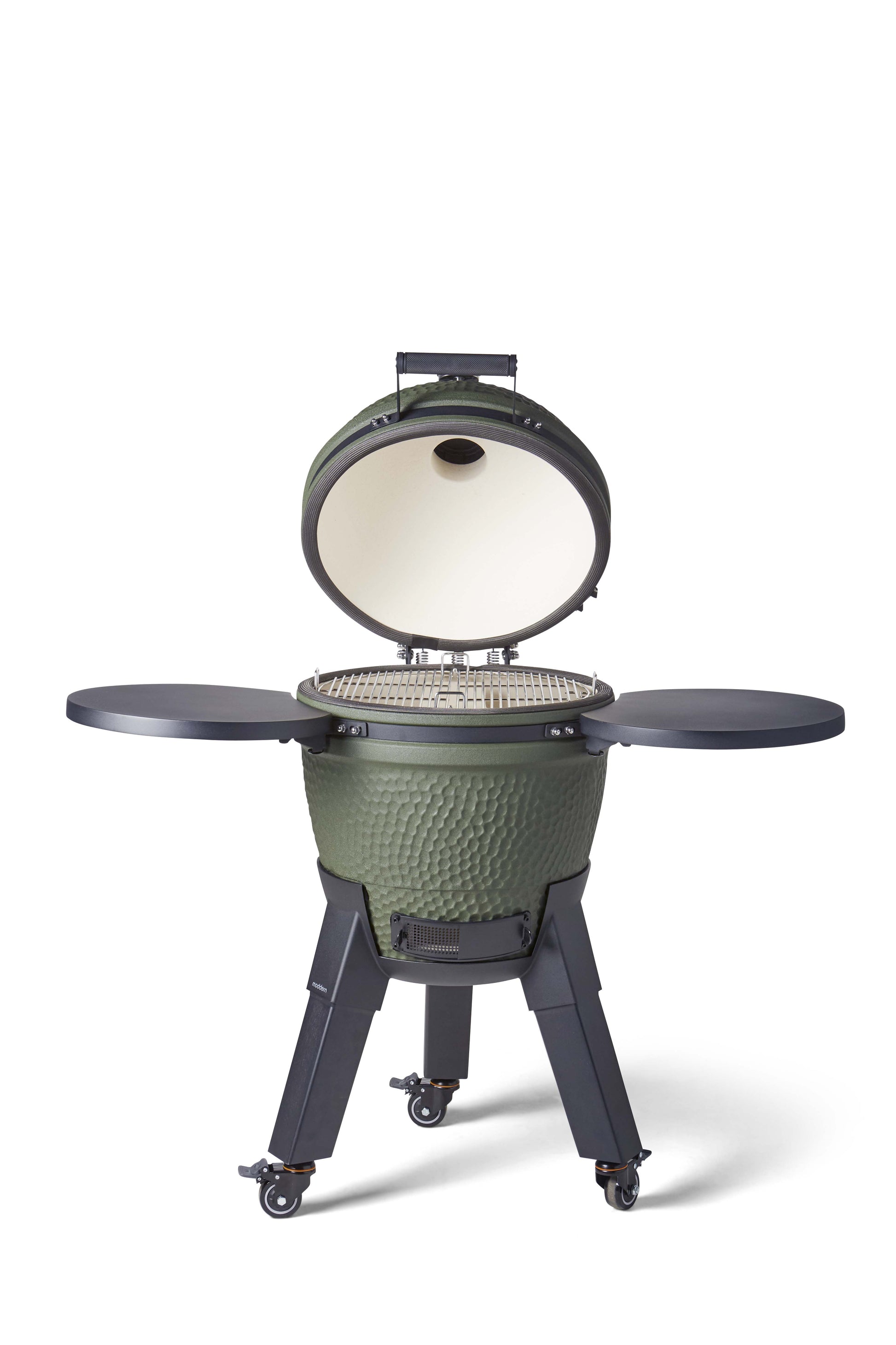 Kamado Moddern Complete Green, incl zijtafels, aluminium poten én wieltjes