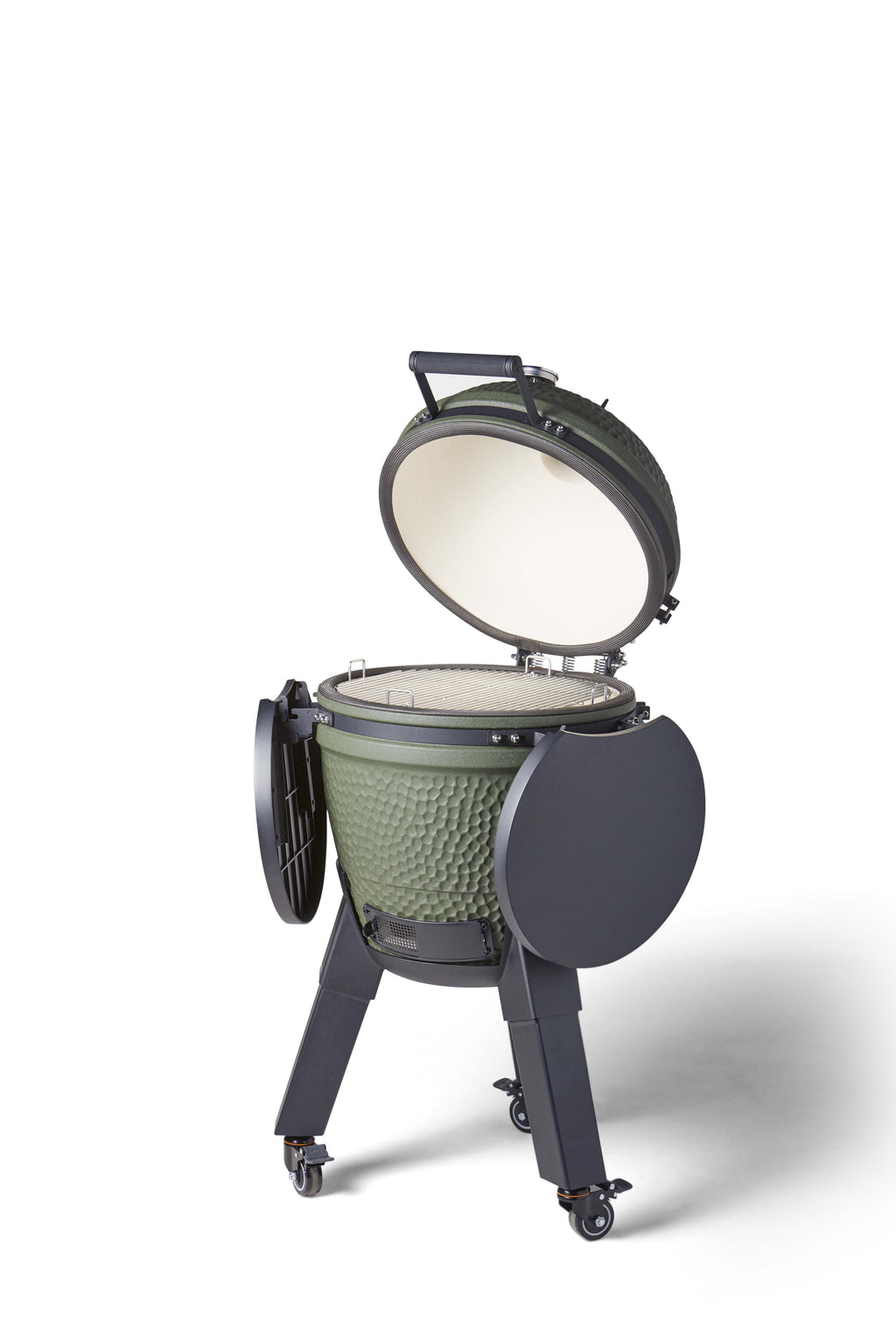 Kamado Moddern Complete Green, incl zijtafels, aluminium poten én wieltjes