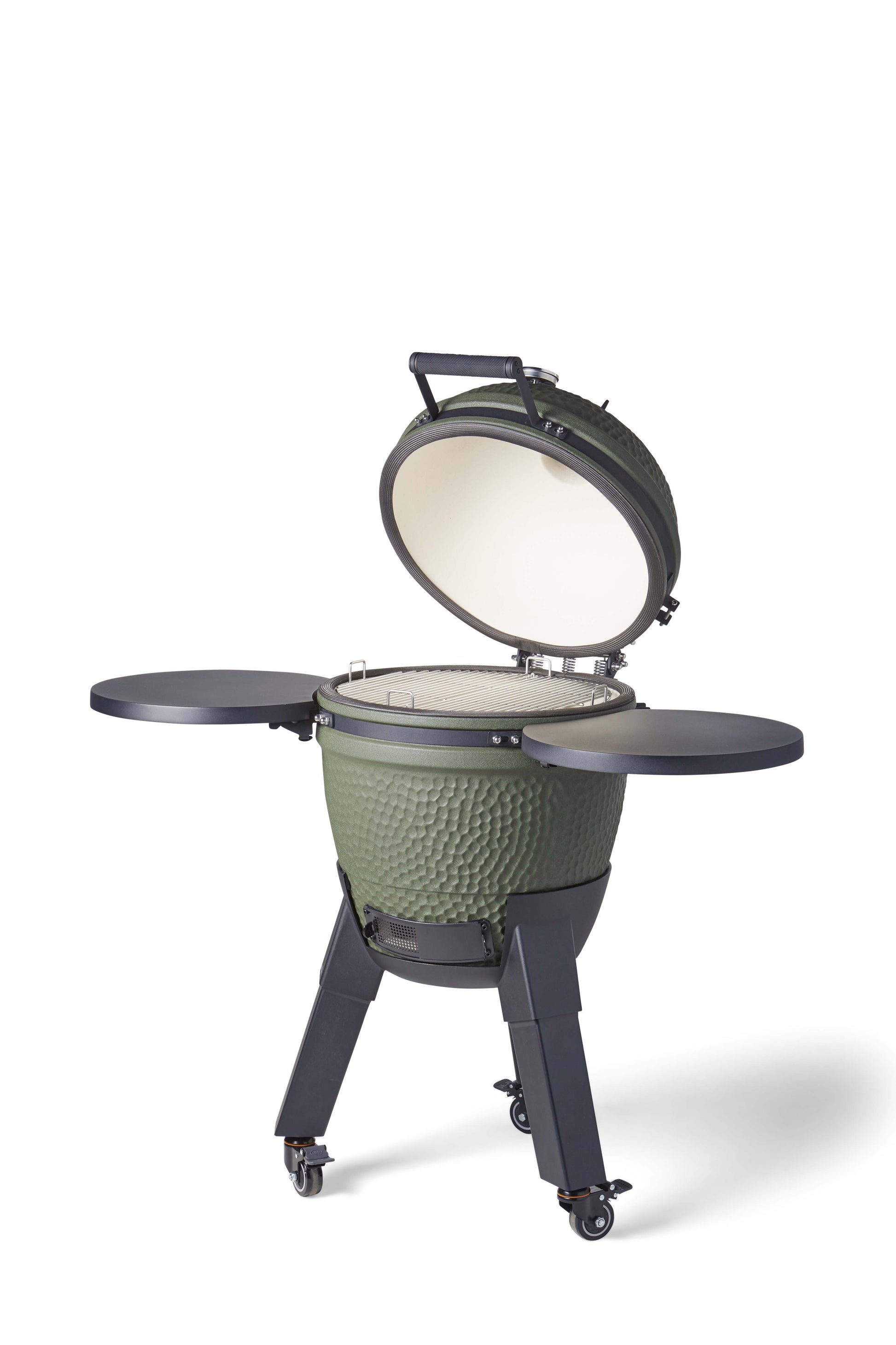 Kamado Moddern Complete Green, incl zijtafels, aluminium poten én wieltjes