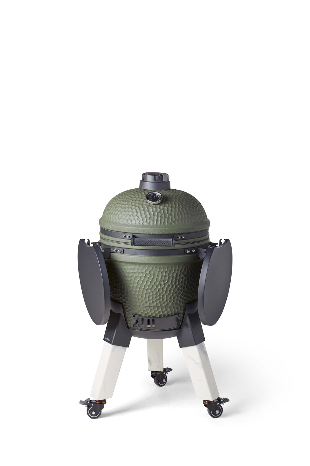 Kamado Moddern Special green, incl zijtafeltjes, aluminium marmerlook poten én wieltjes