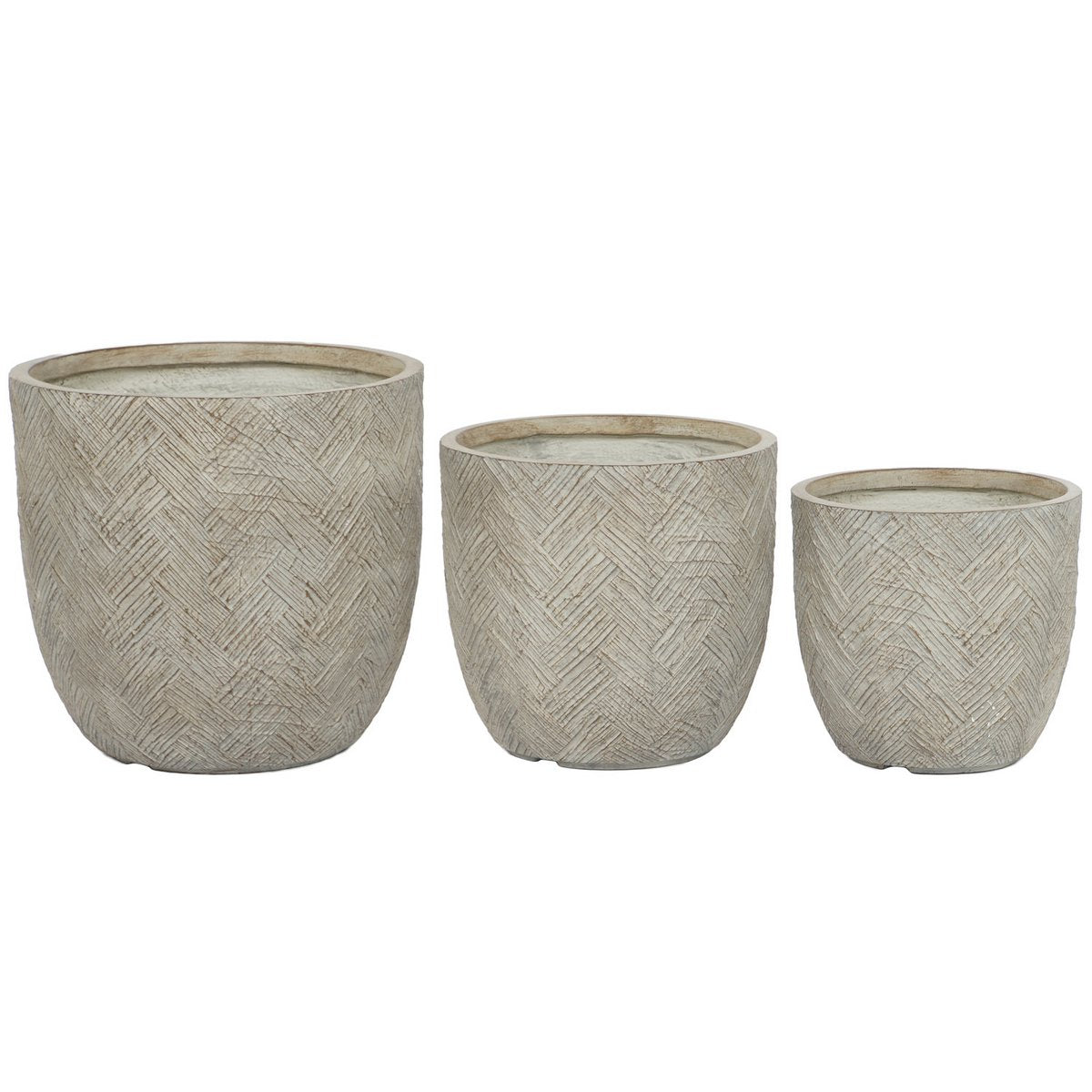 Potset van 3 – Magnesia & Glasvezel – 44,5 x 44,5 x 43 cm