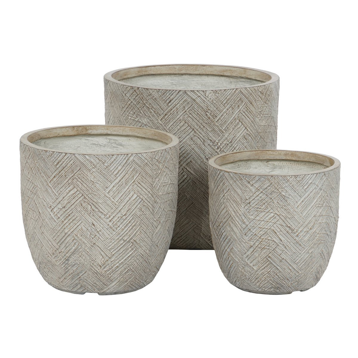 Potset van 3 – Magnesia & Glasvezel – 44,5 x 44,5 x 43 cm